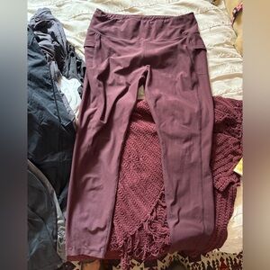 Burgundy High-Waisted Leggings